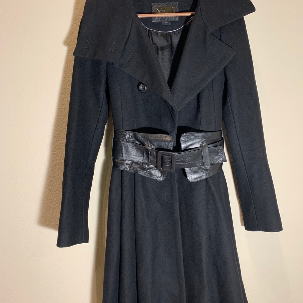 Mackage Doreen Black Leather Luxe Belted View 3